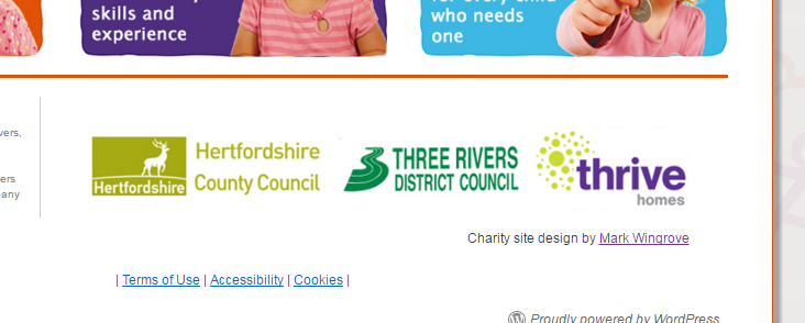 Sponsors area in the footer of this site. 