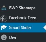 Smart Slider 3 in the menu