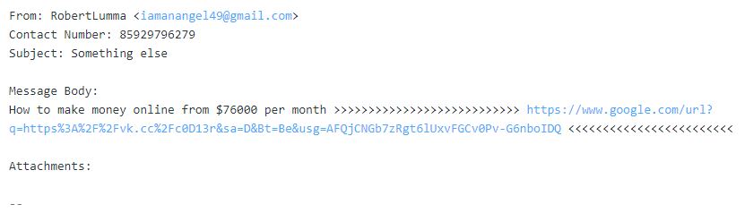 spam message
